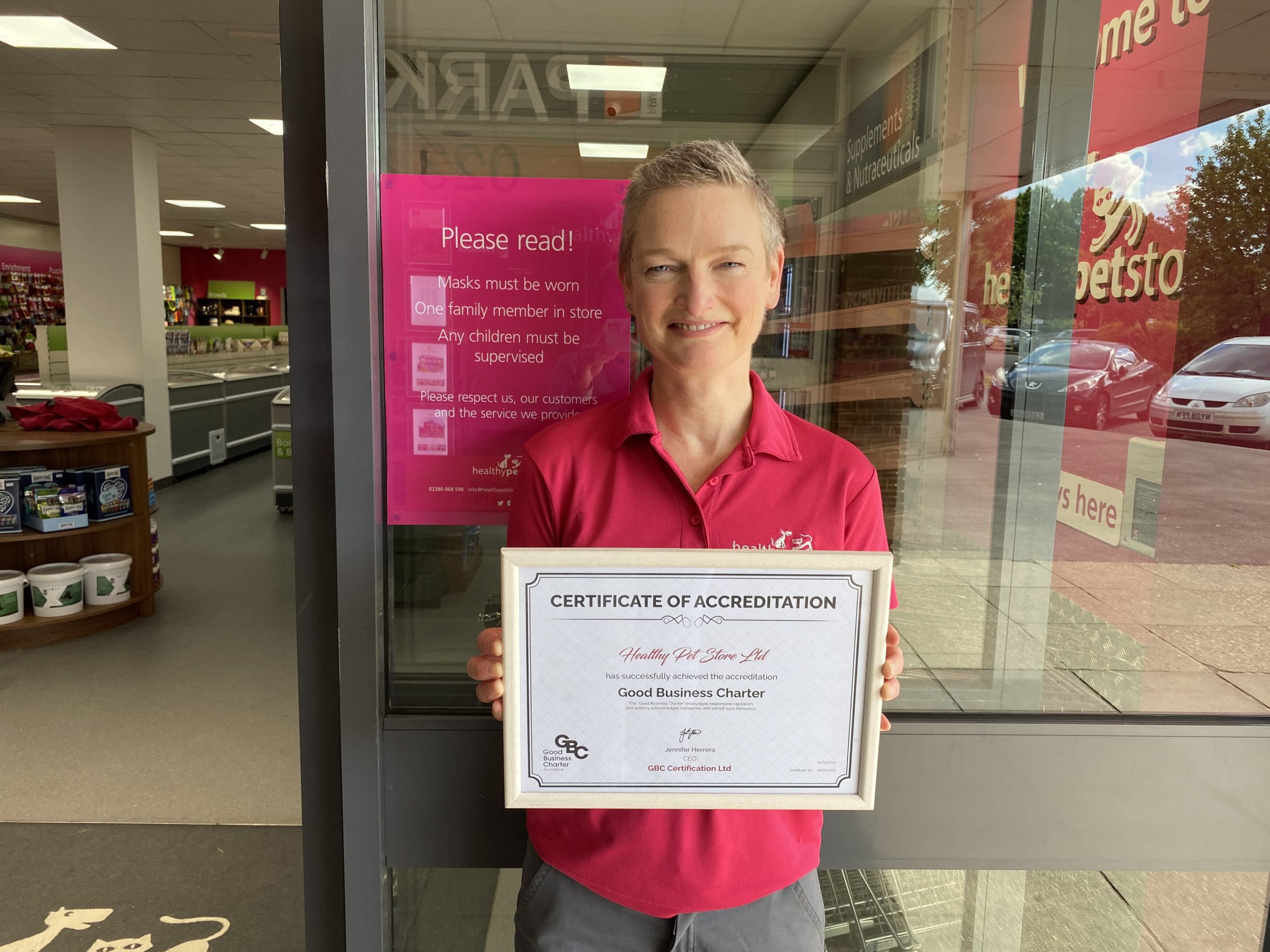 Totton pet store accredited with Good Business Charter Post