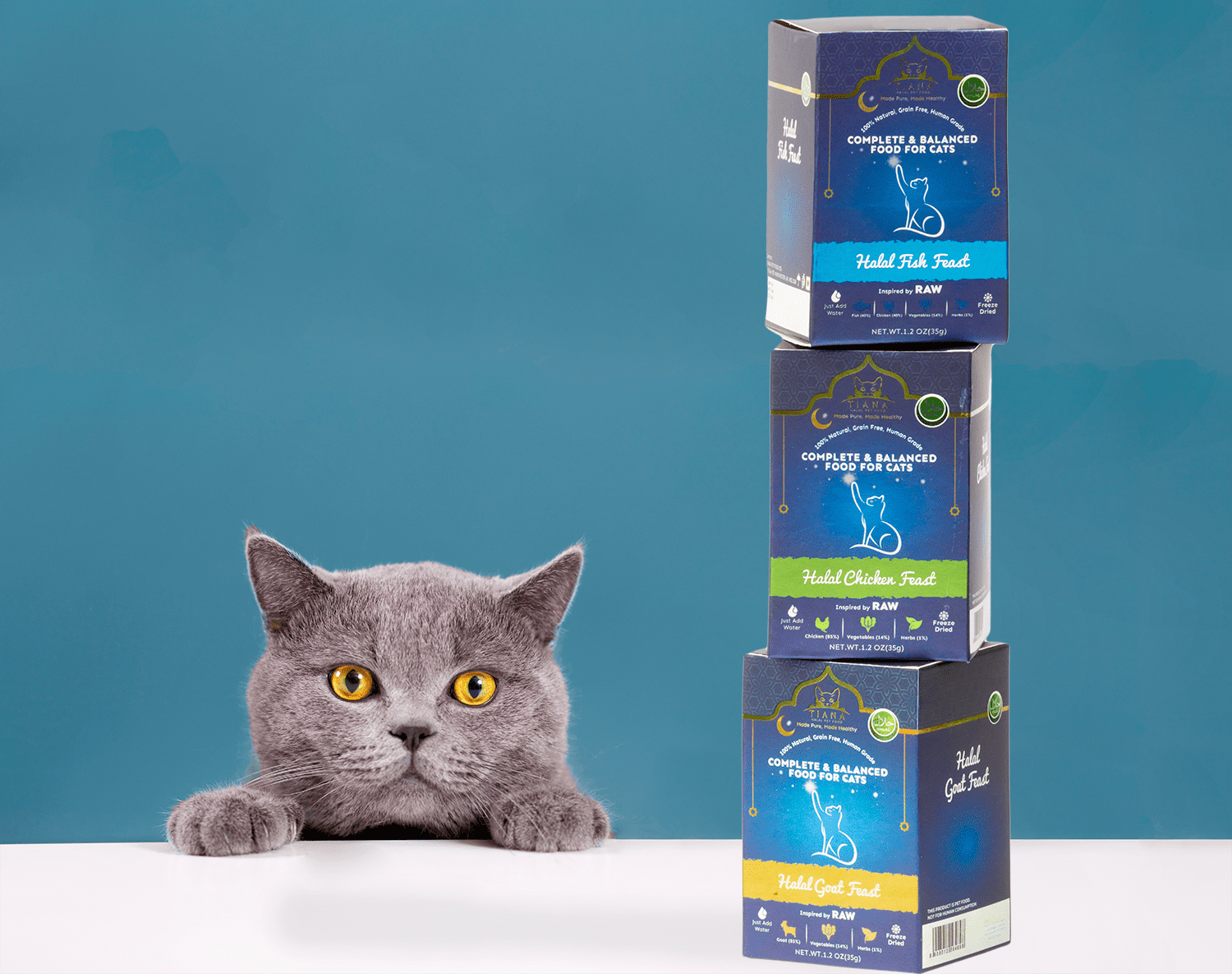 Tiana champions halal-friendly/freeze-dried cat food